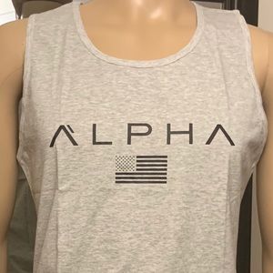 New ALPHA ATHLETI-FIT™ TANK - Med Gray/ Black Flag